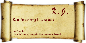 Karácsonyi János névjegykártya