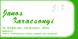 janos karacsonyi business card
